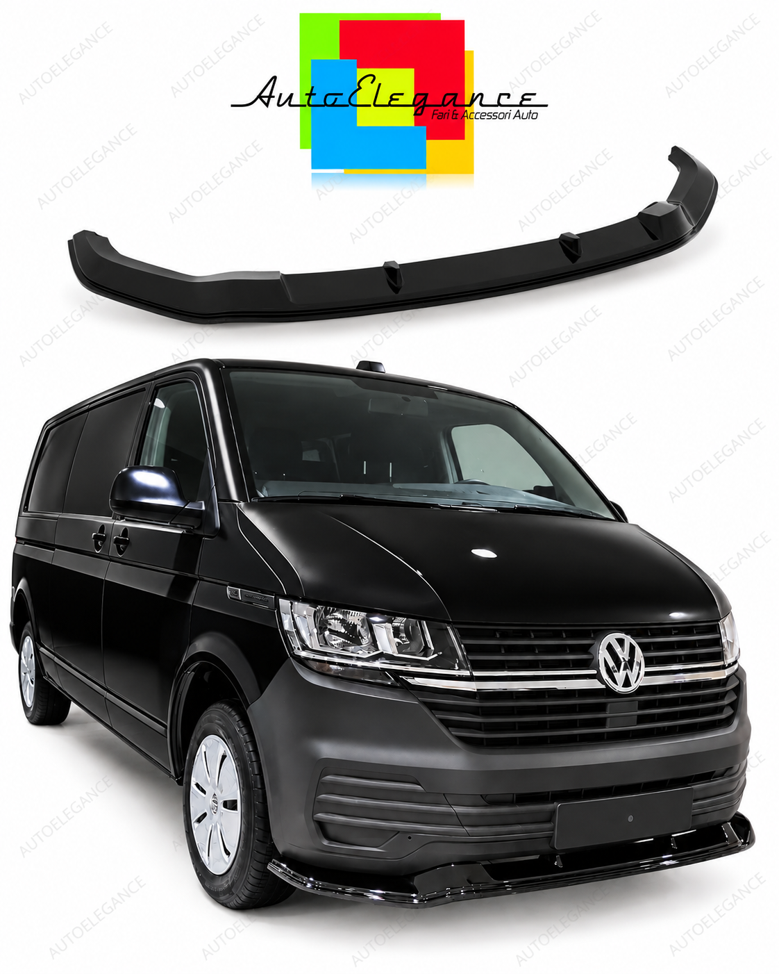 👉Splitter Anteriore Nero Lucido Adatto per VW Transporter T6.1 19+👈