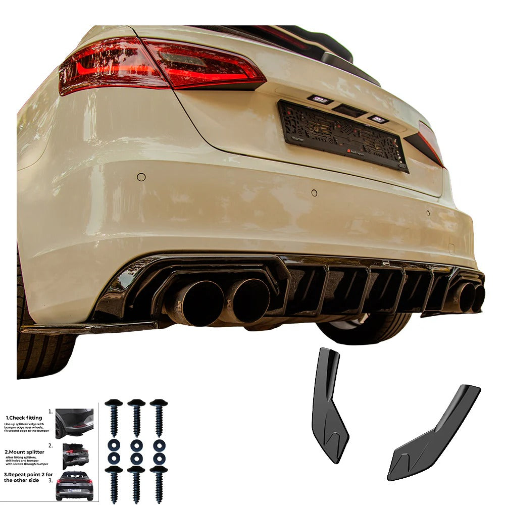 Splitter Laterali Posteriori compatibili con AUDI S3 8V Sportback 2013-2016