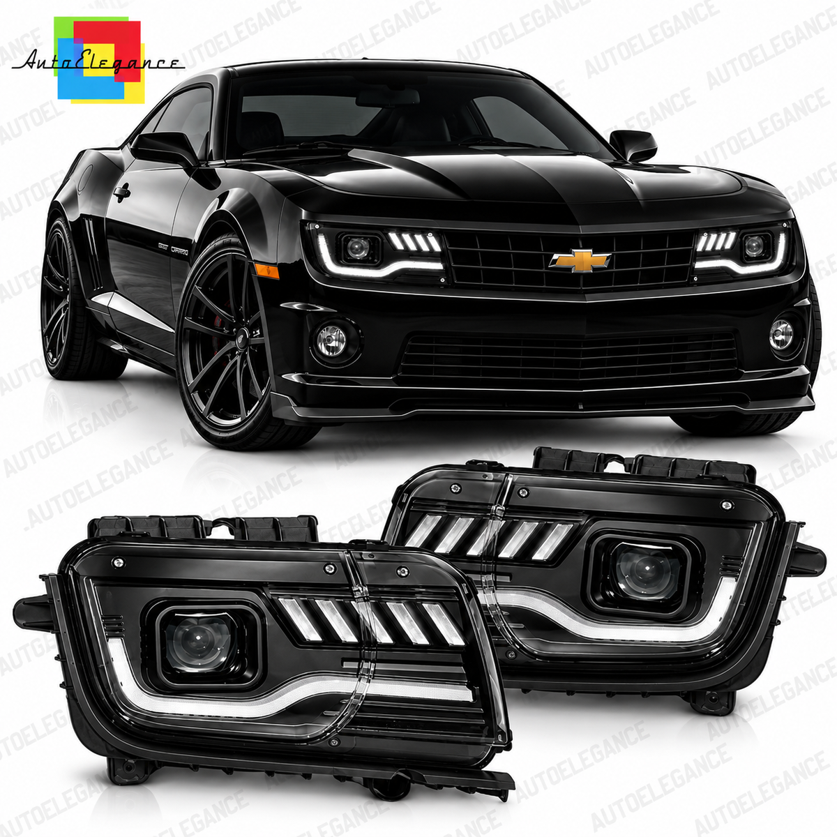 ART.10678 FARI ANTERIORI ADATTO PER CHEVROLET CAMARO 09-13 NERO