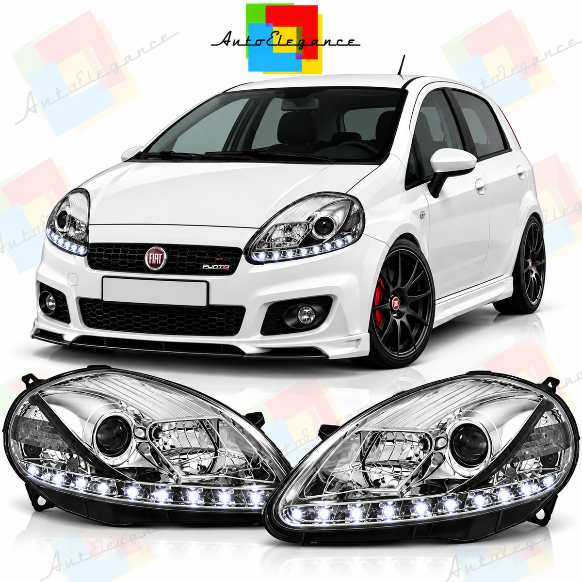 ART.11154 FARI ANTERIORI ADATTO PER FIAT GRANDE PUNTO 08-09
