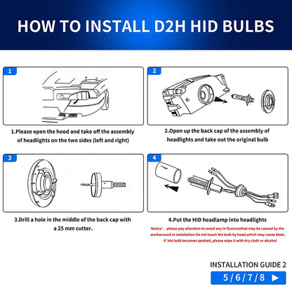 Dual Beam Headlights + D2S LED Bulbs for Mitsubishi EVO X &amp; Lancer 2008-2020 【Bulbs Included】 