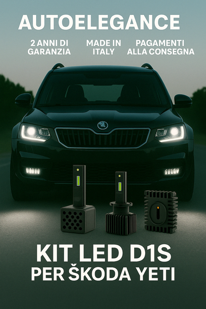 ❤️KIT LED D3S 6000K BIANCO GHIACCIO ANABBAGLIANTI PER  SKODA  YETI ❤️