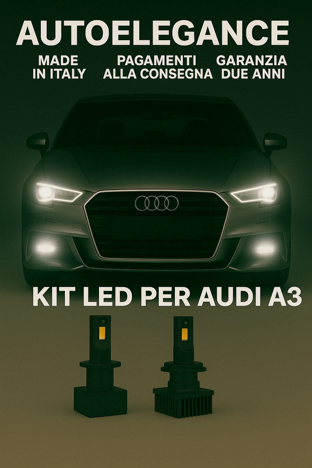 ❤️KIT LED D3S 6000K BIANCO GHIACCIO ANABBAGLIANTI PER AUDI A3❤️