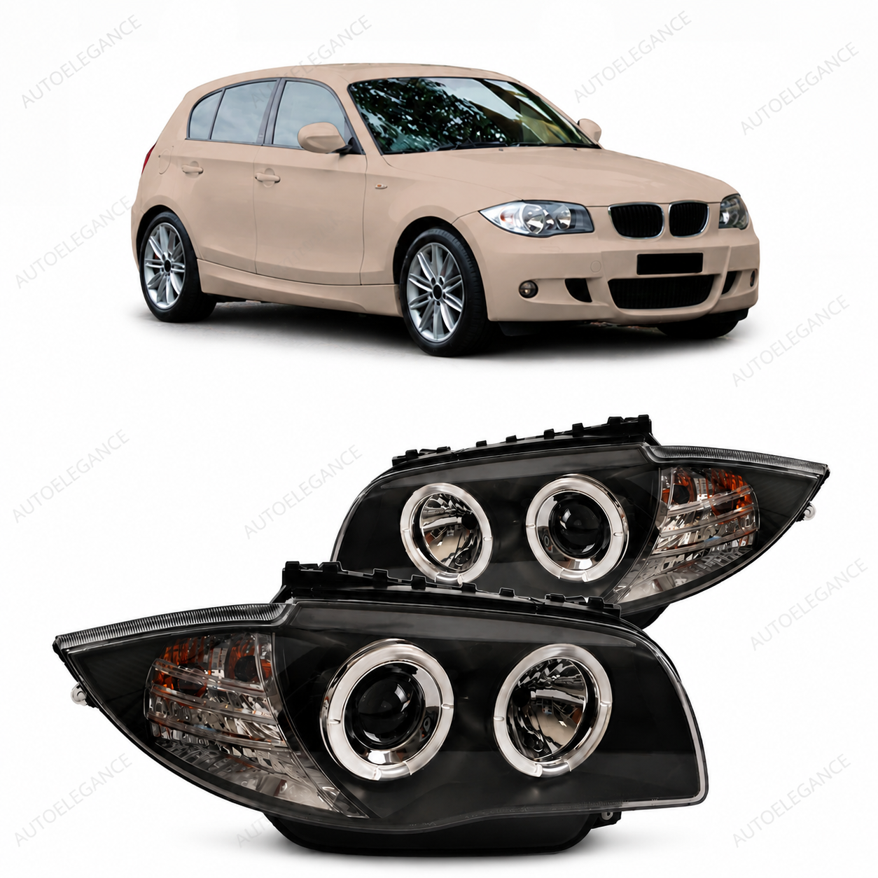 👉Fari alogeni neri adatti per BMW Serie 1 E81 E87 E82 E88 2004-2011👈
