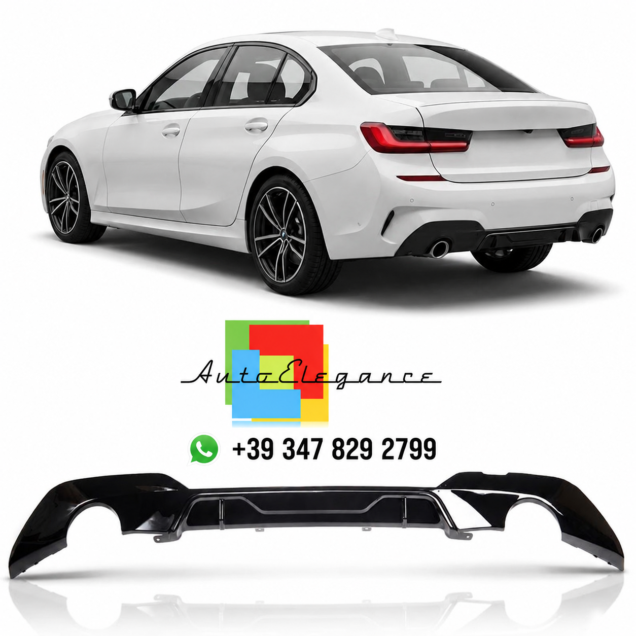 SPLITTER SUITABLE FOR VW GOLF 8 GTI GTD RLINE LOOK GLOSSY BLACK SPORTY DESIGN 