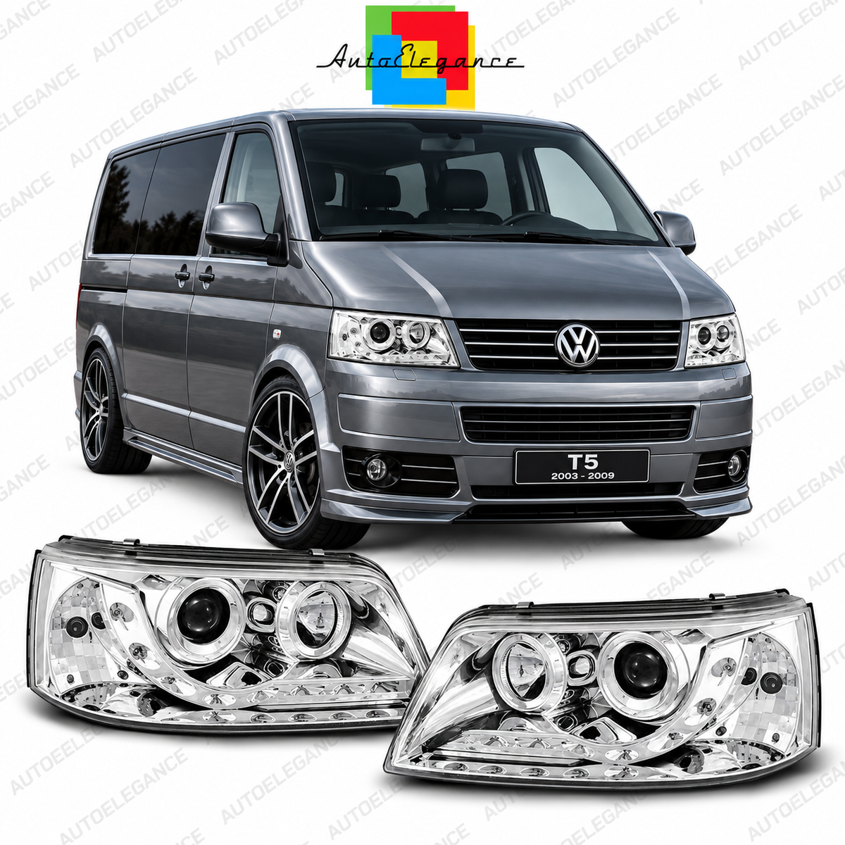 ART.6437  FARI ANTERIORI ADATTO PER  VW T5 2003-2009