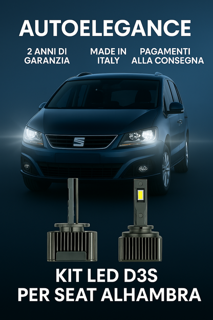 ⭐KIT XENON D3S 6000K ANABBAGLIANTI PER SEAT ALHAMBRA – LUCE BIANCA POTENTE⭐