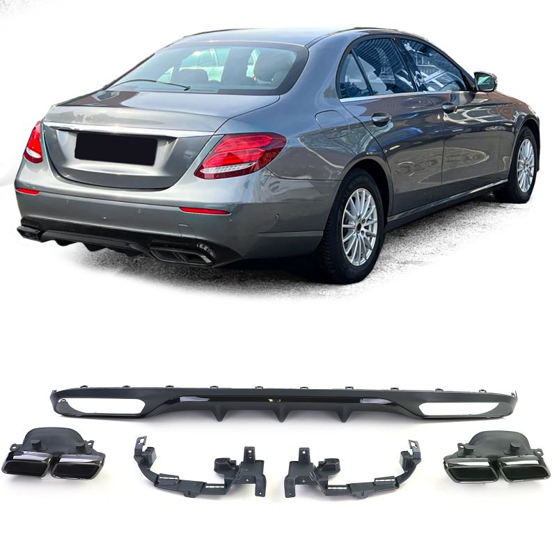 Diffusore Posteriore Sportivo 4 Uscite Nero Mercedes E W213 16-20