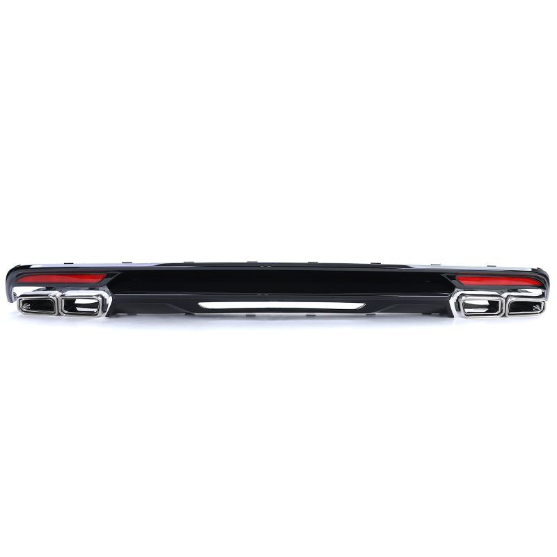 DIFFUSORE POSTERIORE SPORT 4 USCITE NERO LUCIDO PER MERCEDES CLASSE S W222