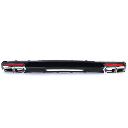 DIFFUSORE POSTERIORE SPORT 4 USCITE NERO LUCIDO PER MERCEDES CLASSE S W222