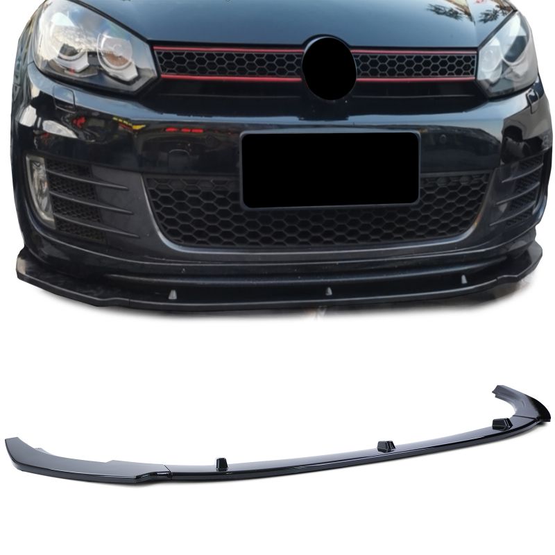 💫CUP Spliter Anteriore Labbro Nero Lucido per VW Golf 6 GTI 09-13💫