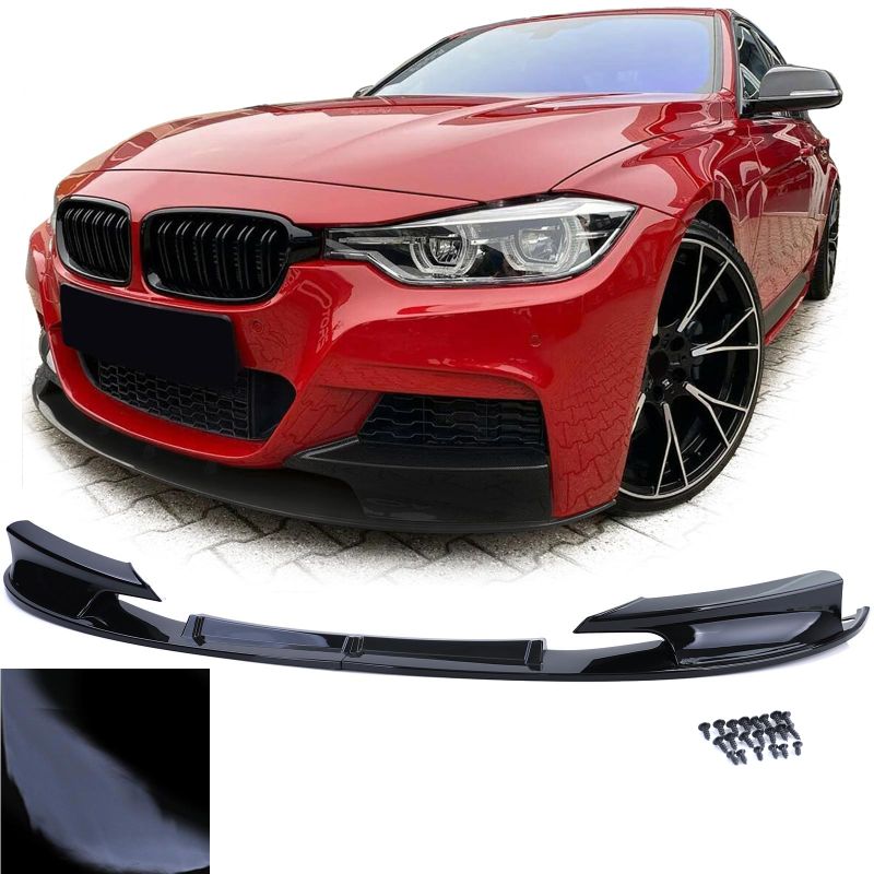 SPOILER LIP ANTERIORE PERFORMANCE NERO LUCIDO PER BMW SERIE 3 F30/F31 LCI M-PACK