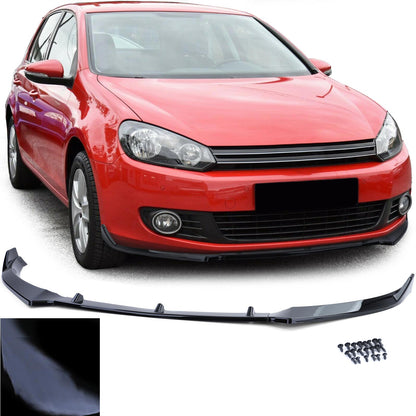 SPLITTER adatto per VW GOLF 6 VI 2008-2012 SOTTO PARAURTI ANTERIORE nero lucido