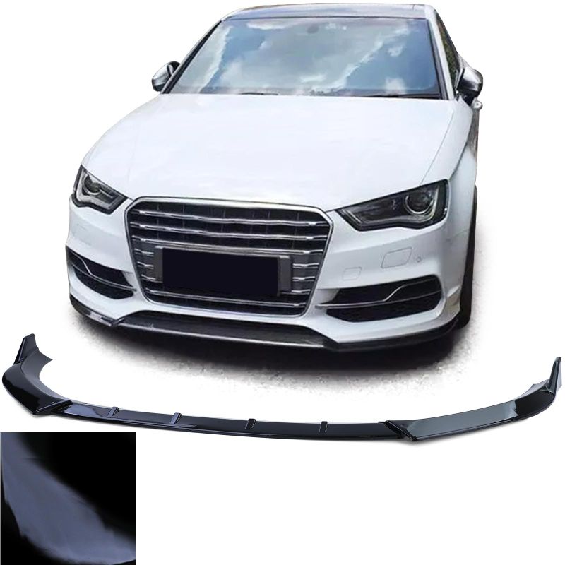 SPOILER LIP ANTERIORE PERFORMANCE NERO LUCIDO PER AUDI A3 8V S-LINE (2012-2016)
