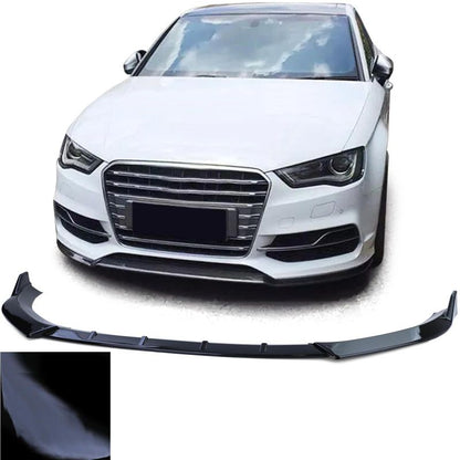 SPOILER LIP ANTERIORE PERFORMANCE NERO LUCIDO PER AUDI A3 8V S-LINE (2012-2016)