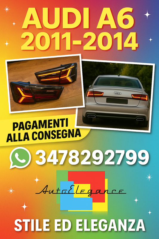⭐FARI POSTERIORI ADATTO PER AUDI A6 2011-2014 BERLINA SCURI⭐