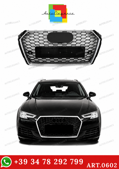💫ART.0602 GRIGLIA ANTERIORE - AUDI A4 B9 2015+ RS4 NIDO D'APE BORDO SATINATO💫