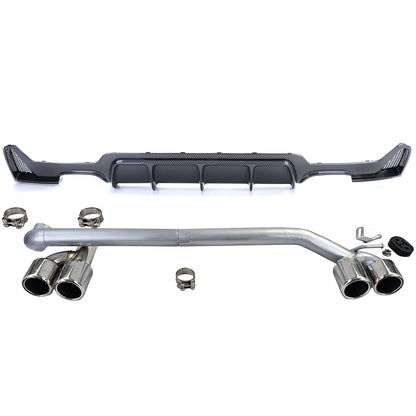 Diffusore Posteriore Carbonio + Terminale Sport Look adatto per BMW F32 F33 F36 425 428 430