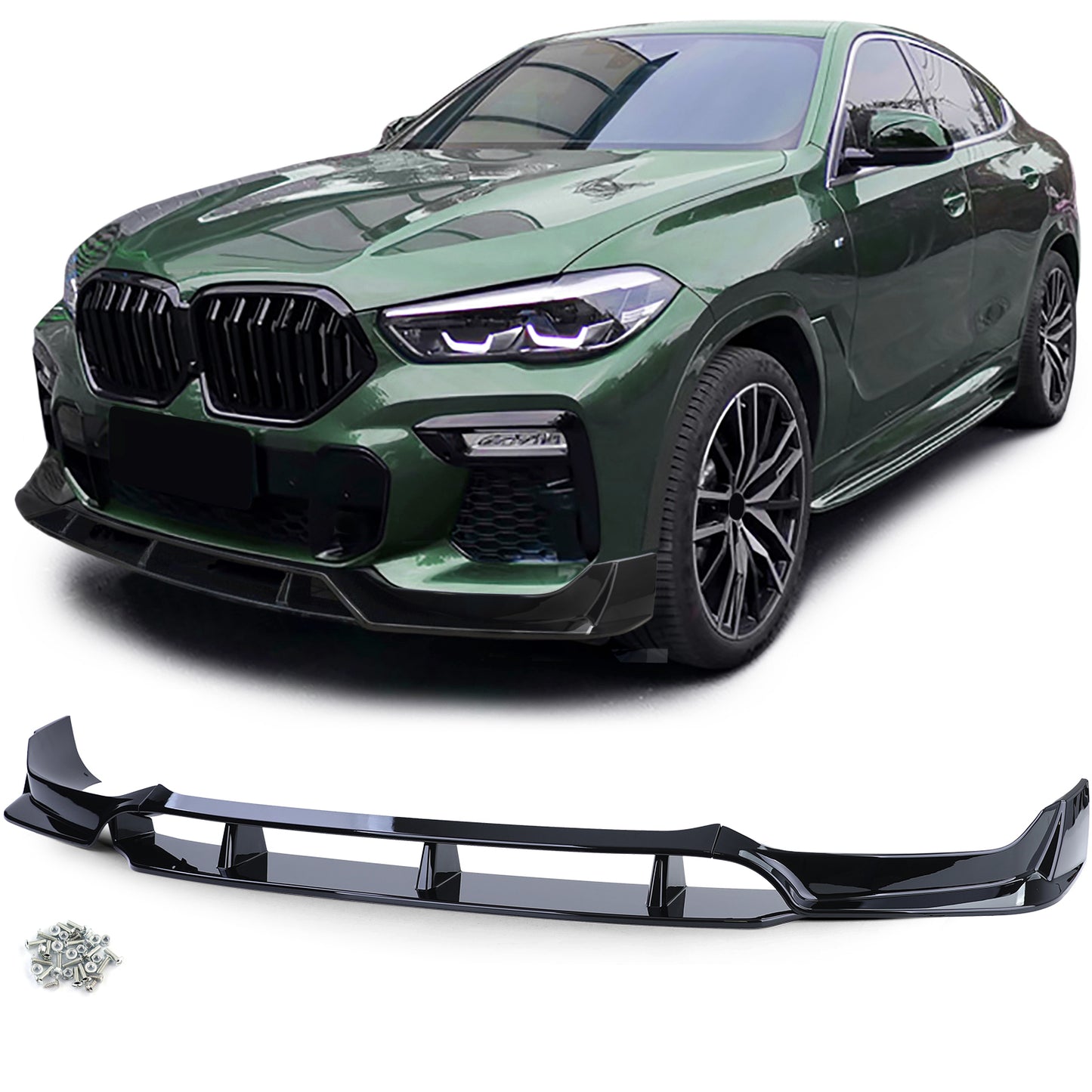 Labbro spoiler anteriore Performance tipo 2 nero lucido adatto per BMW X6 G06 dal 19