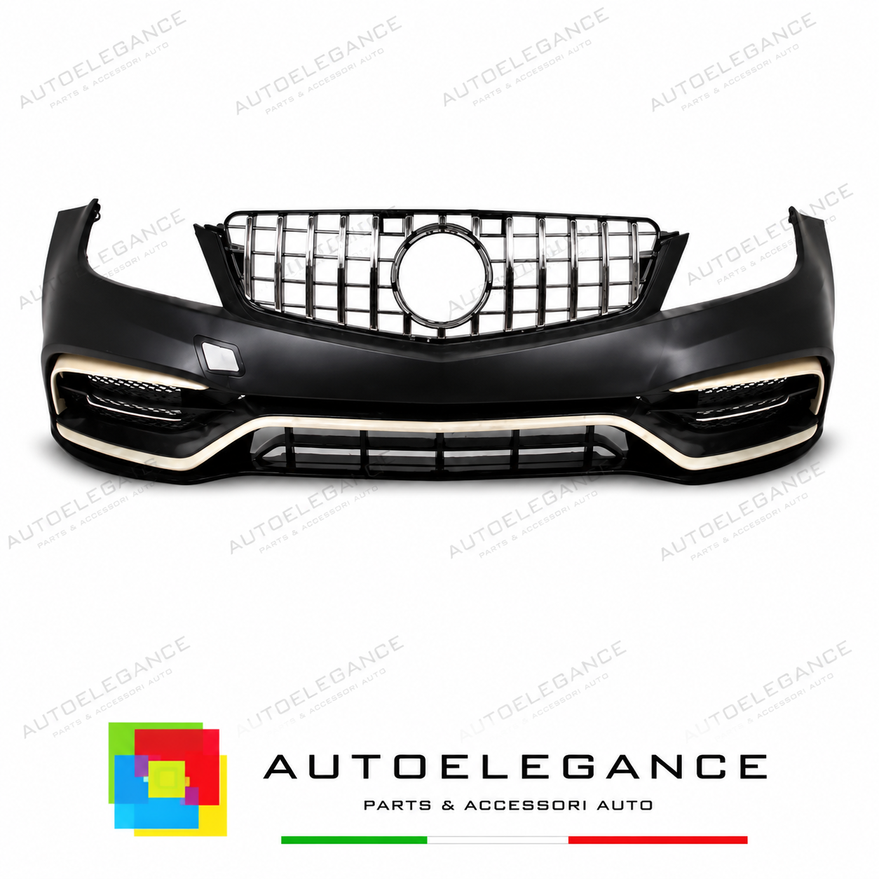 PARAURTI ANTERIORE MERCEDES CLASSE C W204 07-11 LOOK W205 C63 + GRIGLIA