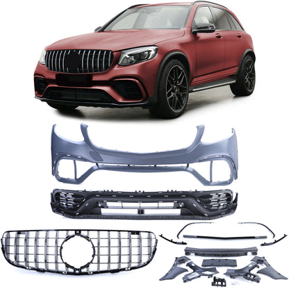 Paraurti anteriore sportivo con calandra adatto per Mercedes GLC SUV X253 15-19