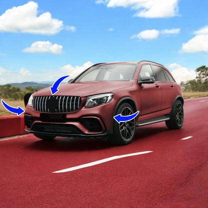 ⭐Sports Front Bumper with Grille Fit for Mercedes GLC SUV X253 15-19⭐