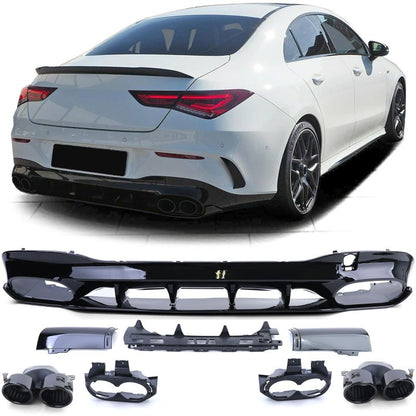 💕ART.0810 DIFFUSORE ADATTO PER  MERCEDES CLA W118 AMG LOOK A45 + TERMINALI💕
