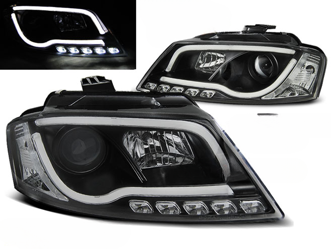 TUBO FARI DRL NERO per AUDI A3 8P 08-12