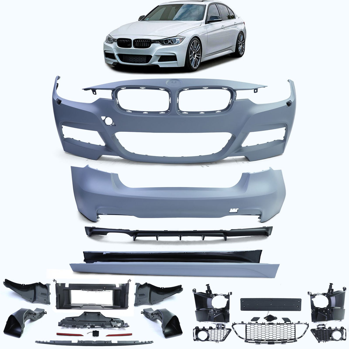 paraurti anteriore m adatto per bmw serie 3 f30 f31 f34 f35 f80