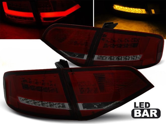 💫 ART.6172 Fanali posteriori LED rosso fume adatti per Audi A4 B8 Berlina 2008–2011 💫