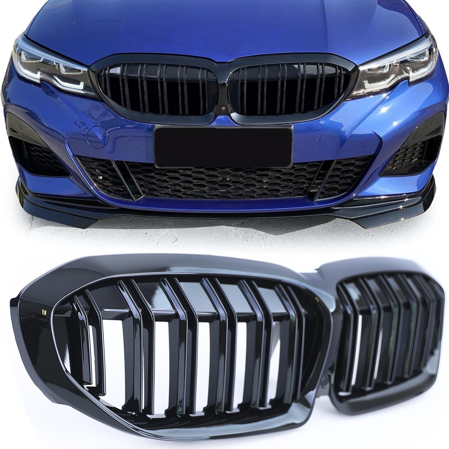 Bodykit Spoiler Grill Diffusore Performance Nero Lucido adatto per BMW Serie 3 G20