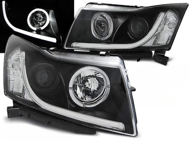 HEADLIGHTS SUITABLE FOR CHEVROLET CRUZE 09-12 TUBE LIGHT BLACK 