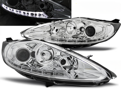 Fari per FORD FIESTA MK7 08.08-09.12 LUCE DIURNA CROMATA