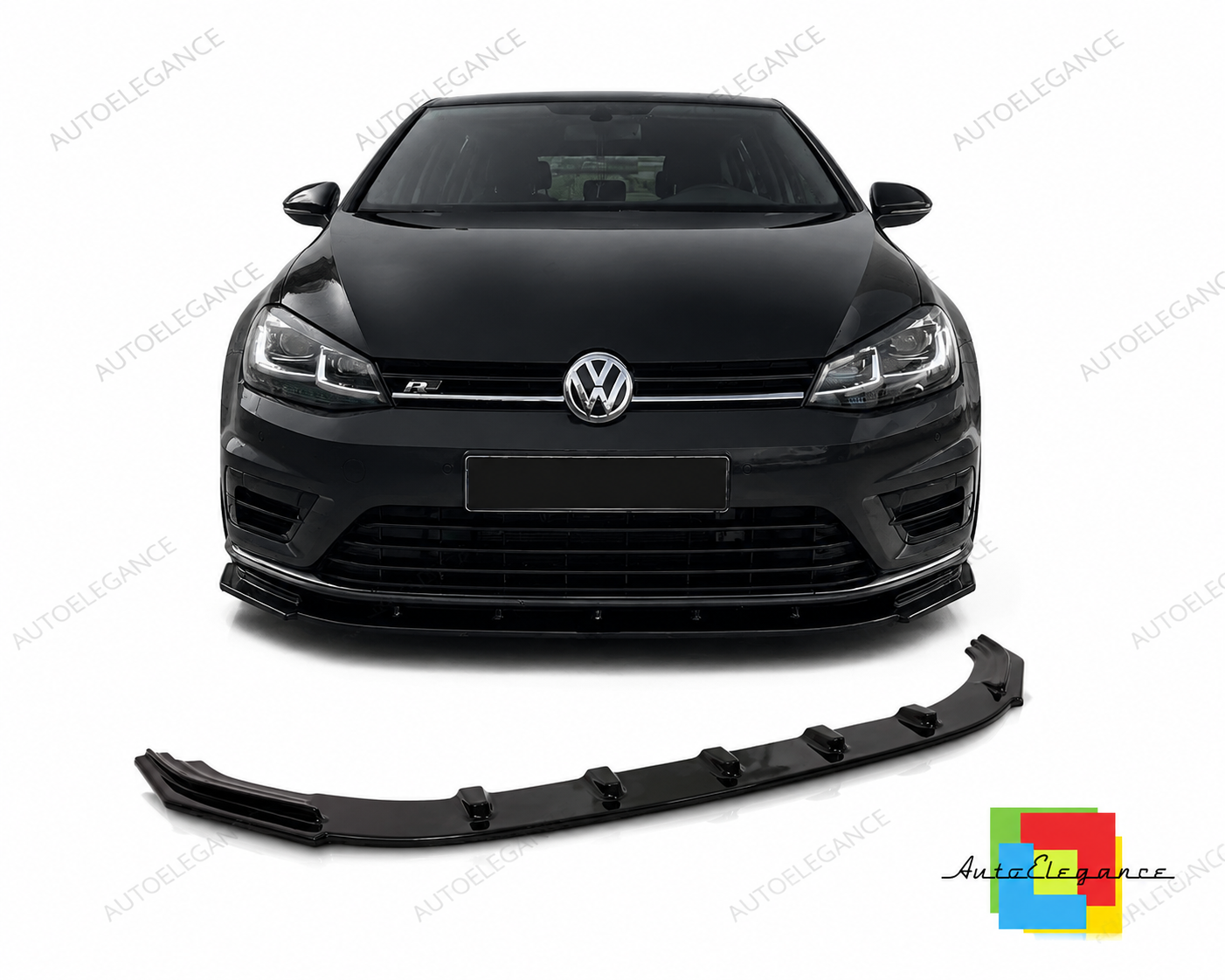 👉Splitter Anteriore adatto per VW Golf MK7 R / R-Line Nero Lucido ABS👈