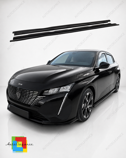 👉Gonne laterali adatto per Peugeot 308 MK3 Hatchback 21- ABS nero lucido👈