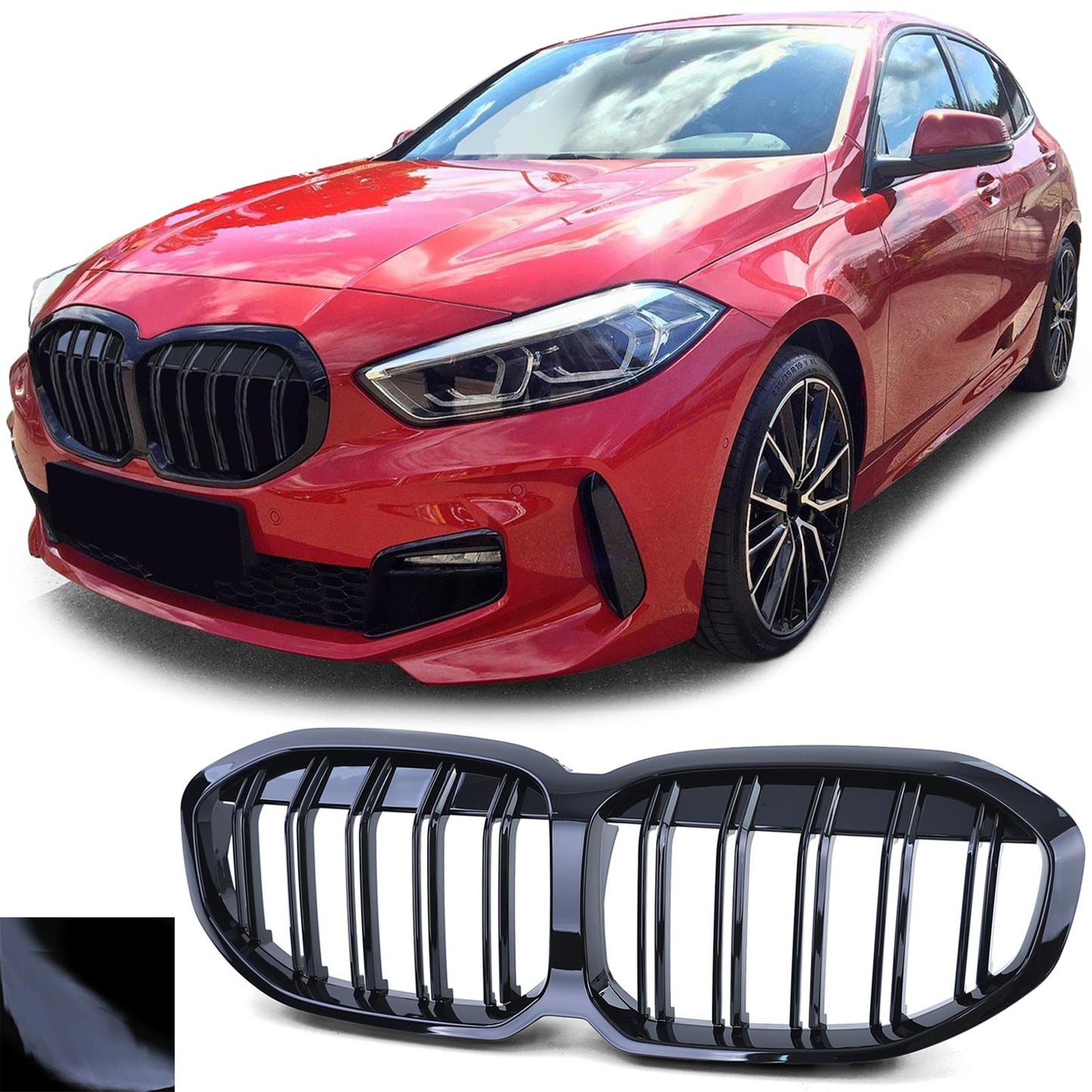 ⭐Performance Gloss Double Bridge Sports Grille Suitable for Alessio 1lui F40 19⭐ 