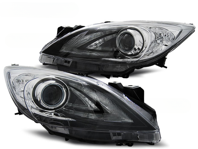 HEADLIGHTS FOR MAZDA 3 09-01.13 LOOK MPS BLACK 