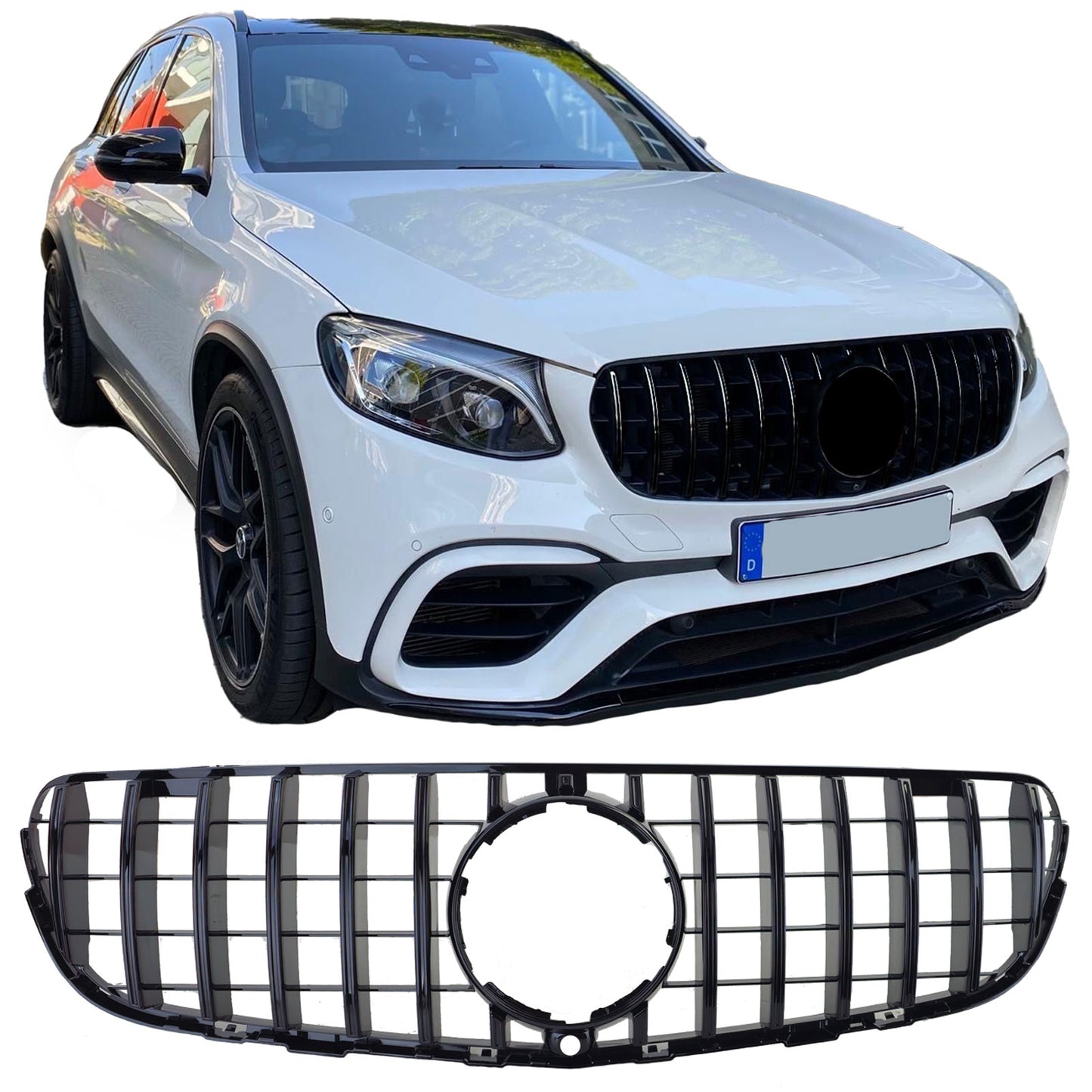 ⭐Griglia Sport Nero Lucido adatto per Mercedes GLC X253 SUV 15-19⭐