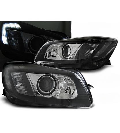 ART.6114 FARI  ANTERIORI INSIGNIA OPEL 08-12 TRU DRL NERO