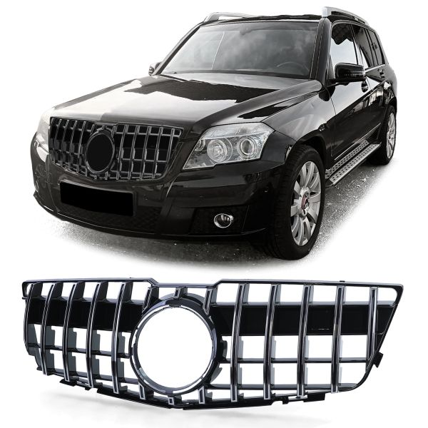 Gloss Black Chrome Sport Grille for Mercedes GLK X204 08-12 Pre-Facelift