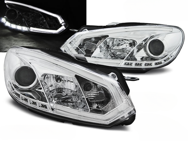 TUBO FARI DRL CROMATO per VW GOLF 6 10.08-12
