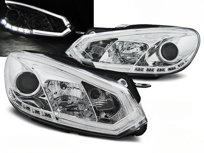 TUBO FARI DRL CROMATO per VW GOLF 6 10.08-12