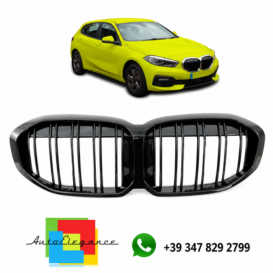 👉Griglia anteriore lucida nera a doppia linea adatta per BMW Serie1 F40 2019+👈
