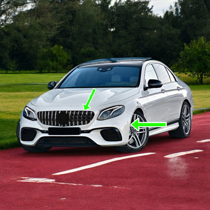 ⭐Paraurti Sportivo con Calandra Cromo Nero per Mercedes Classe E W213 16-20⭐