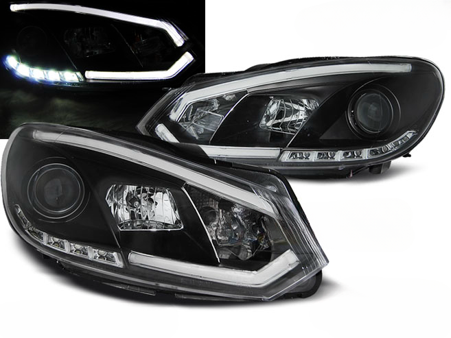 BLACK DRL HEADLIGHT TUBE for VW GOLF 6 10.08-12