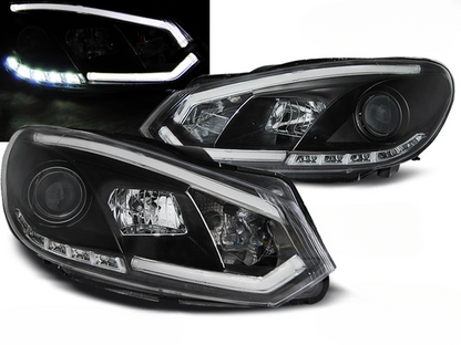 BLACK DRL HEADLIGHT TUBE for VW GOLF 6 10.08-12