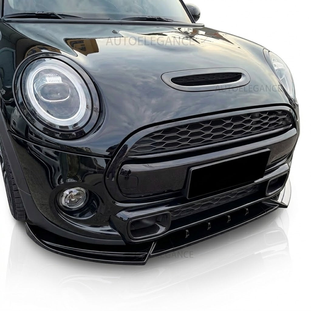 💫SPLITTER 3 PEZZI PER MINI COOPER S e JCW F55 F56 F57 2014-2021 NERO LUCIDO💫