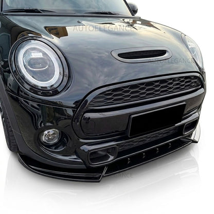 💫SPLITTER 3 PEZZI PER MINI COOPER S e JCW F55 F56 F57 2014-2021 NERO LUCIDO💫