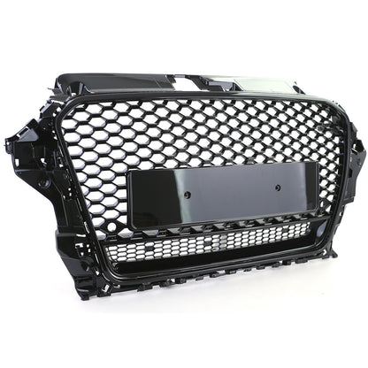 🔥Sport Grill Honeycomb Grill Gloss Black For Audi A3 8V 12-16🔥
