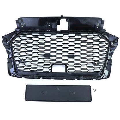 🔥Griglia Sportiva a Nido d'Ape Nero Lucido per Audi A3 8V 16-20 con ACC🔥
